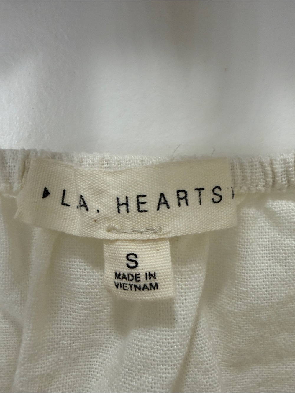 La Hearts Ivory Off-Shoulder Ruched Drawstring Crop Top - Picture 2 of 5
